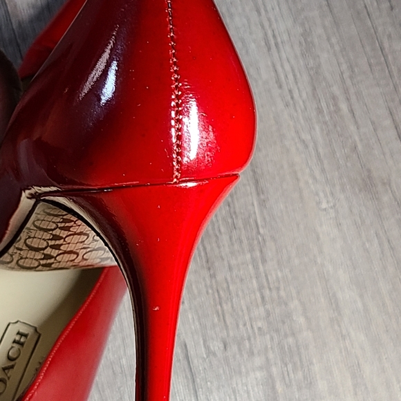 Coach Misty Patent Leather vintage 3½" heels Red - Picture 9 of 16
